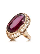 Pierścionek Vintage unikatowe Rubin Oryginalny wyrób Vintage 14k z różowego złota vrc129r